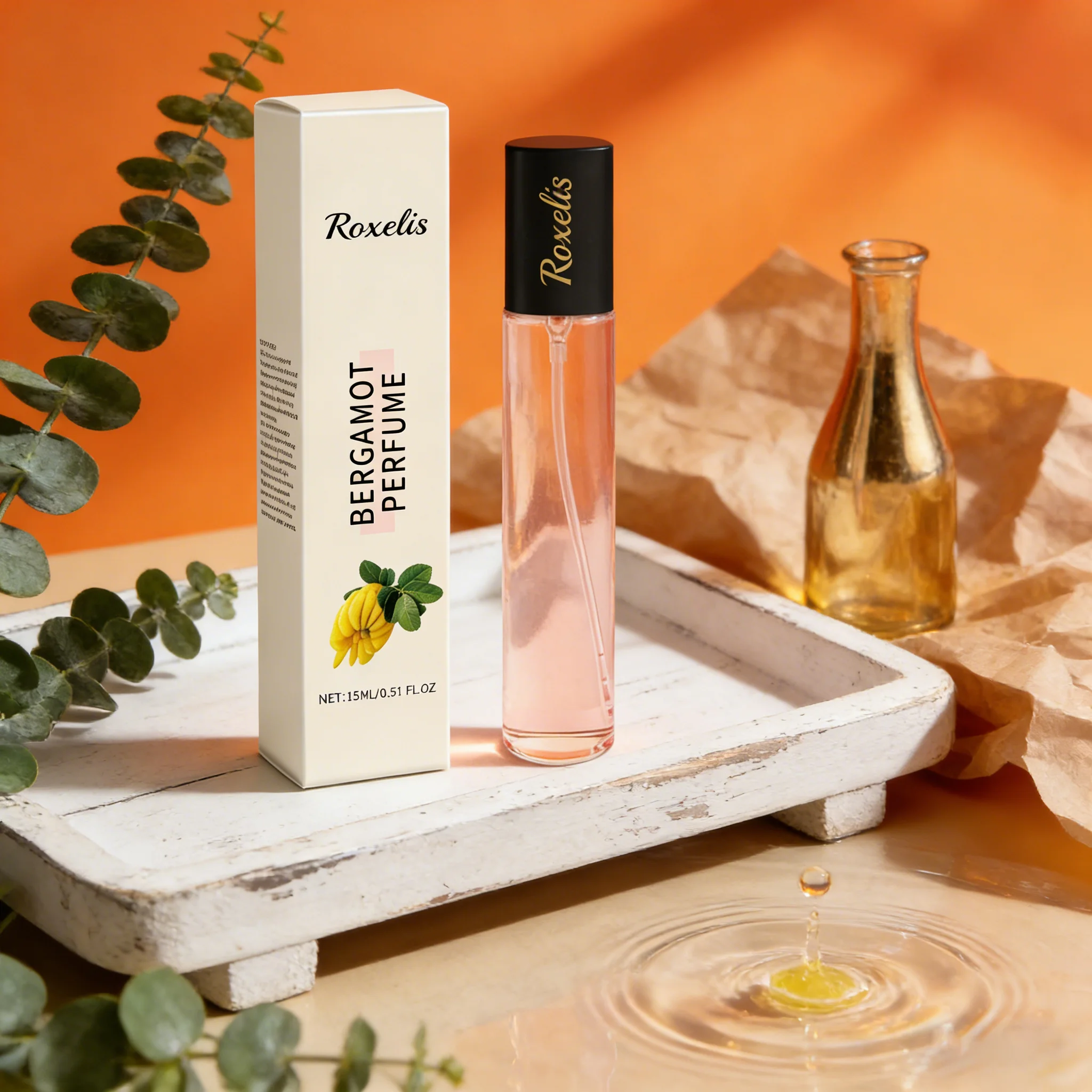 

15 мл Элегантный парфюм с бергамоточной розой, стойкий свежий нишевый аромат, освежающая портативная туман для туалета для тела для ношения на весь день