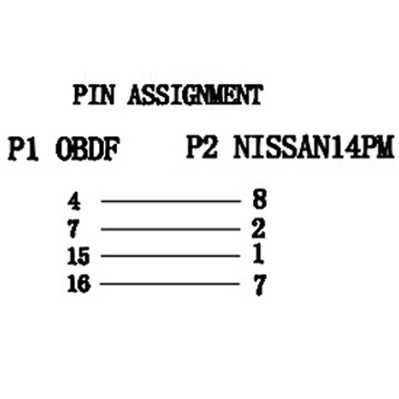 10pcs for Nissan 14 Pin OBD To OBD2 16Pin Connector Adapter for Nissan 14 Pin OBD2 Car Diagnostic Auto Tool OBD2 Extension Cable