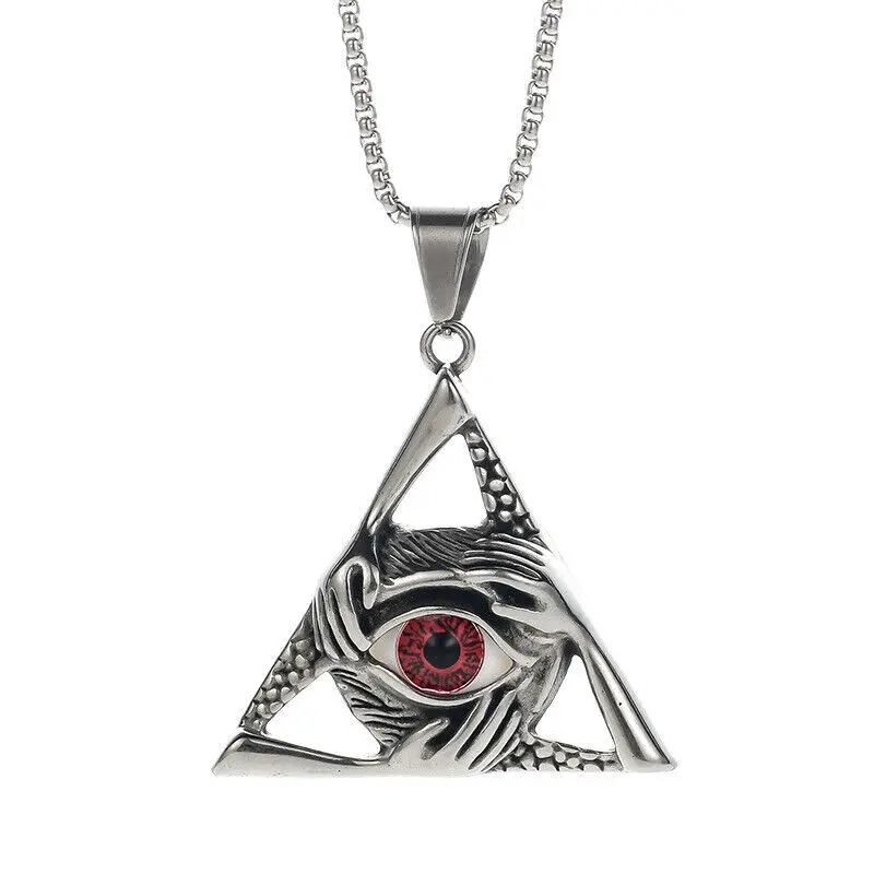 Illuminati Vrijmetselaars Kwaad Alle Ziende Oog Hanger Roestvrij Stalen Kettingen Ketting