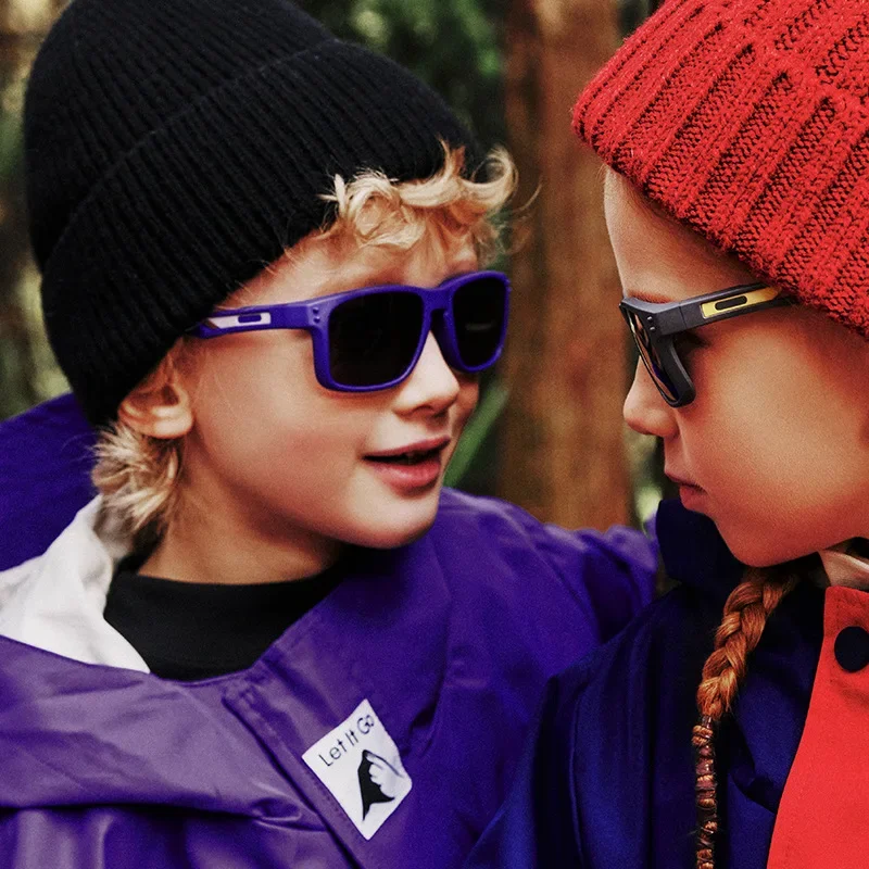 Gafas de sol cuadradas polarizadas para deportes al aire libre, lentes de silicona flexibles, protección UV400, niños y niñas de 3 a 12 años