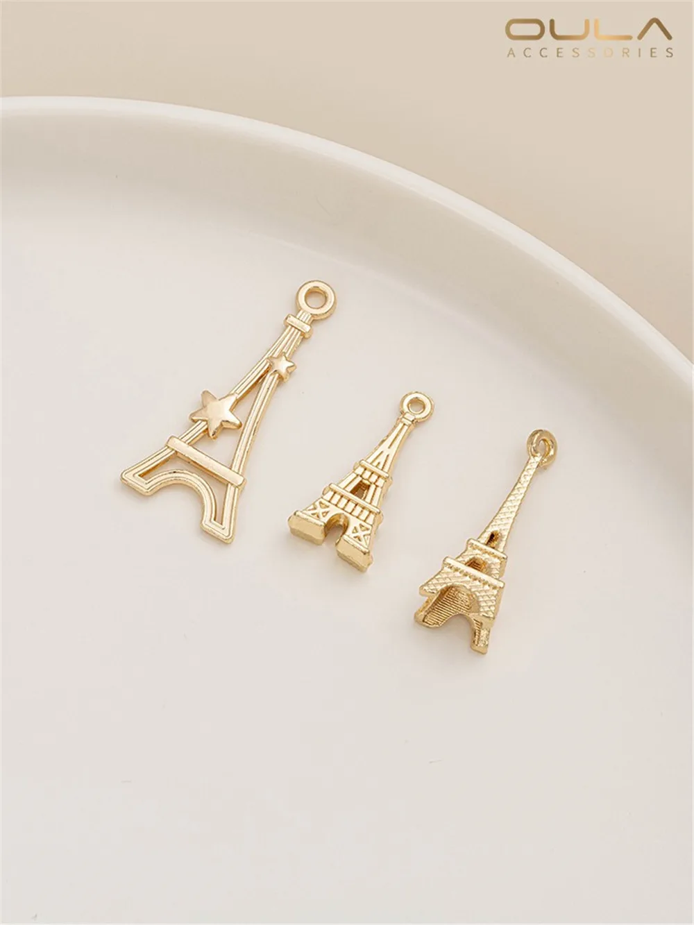 14K vergoldete Anker Turm Flügel Baum Giraffe lange Weide Nägel handgemachte Diy Halskette Ohrringe Ohrstecker hängen