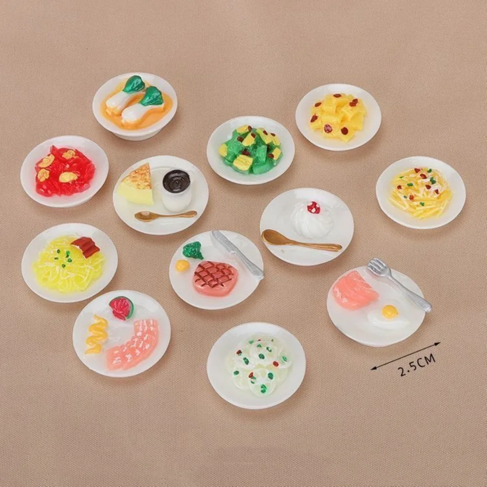 10pcs Kawaii Cute Bread Egg Breakfast Resin Simulation Model Dollhouse Miniature Kitchen Decoration Doll House Decor Accessories