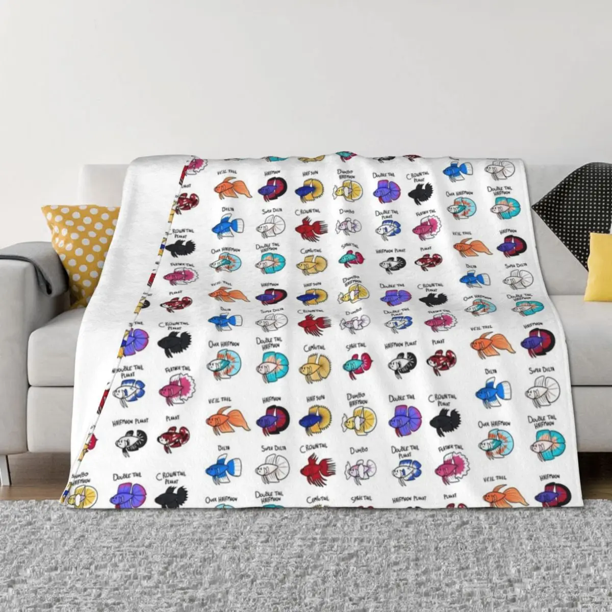 

Betta tail types ( color ) Throw Blanket Furrys blankets and throws Tourist Decorative Sofa Blankets