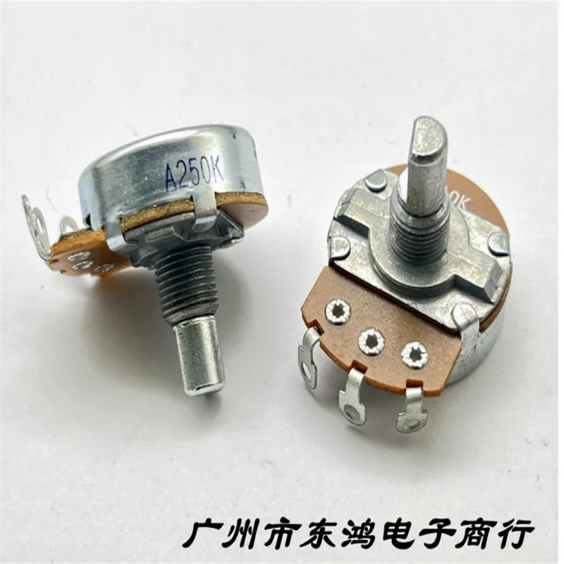 2 PCS electric guitar, electric bass, bass tone knob potentiometer A10K A250K, handle length 15mm, 3-pin