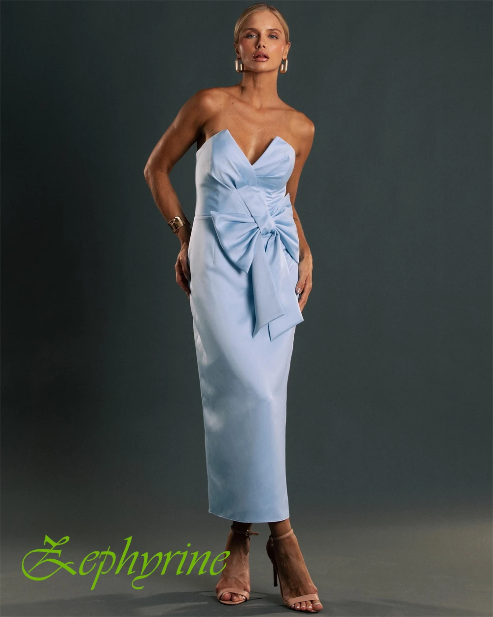 Customized Elegant Satin Sweetheart Evening Dress Exquisite Bow Prom Dresses High Quality Special Occasion Gowns