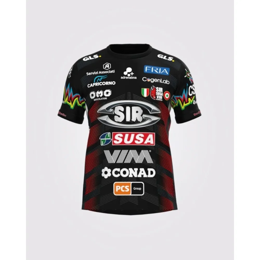 Sir Safety Susa Vim Perugia Jersey - Red with Multiple Sponsor