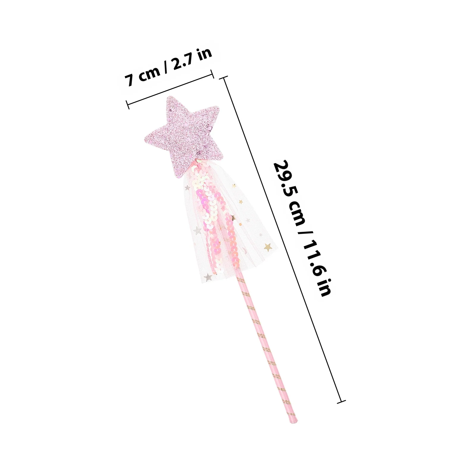 4本の妖精の杖 子供用 星型 女の赤ちゃんパーティー、ステージパフォーマンス、仮面舞踏会、コスプレ、クリエイティブ用