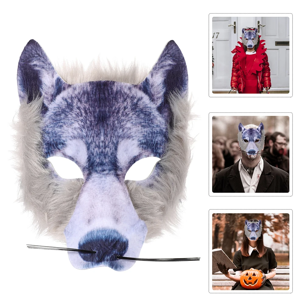 2pcs Realistic Wolf Mask For Halloween Cosplay Party Furry Animal Mask Simulation Wolf Mask Halloween Horror Mask Party Cosplay