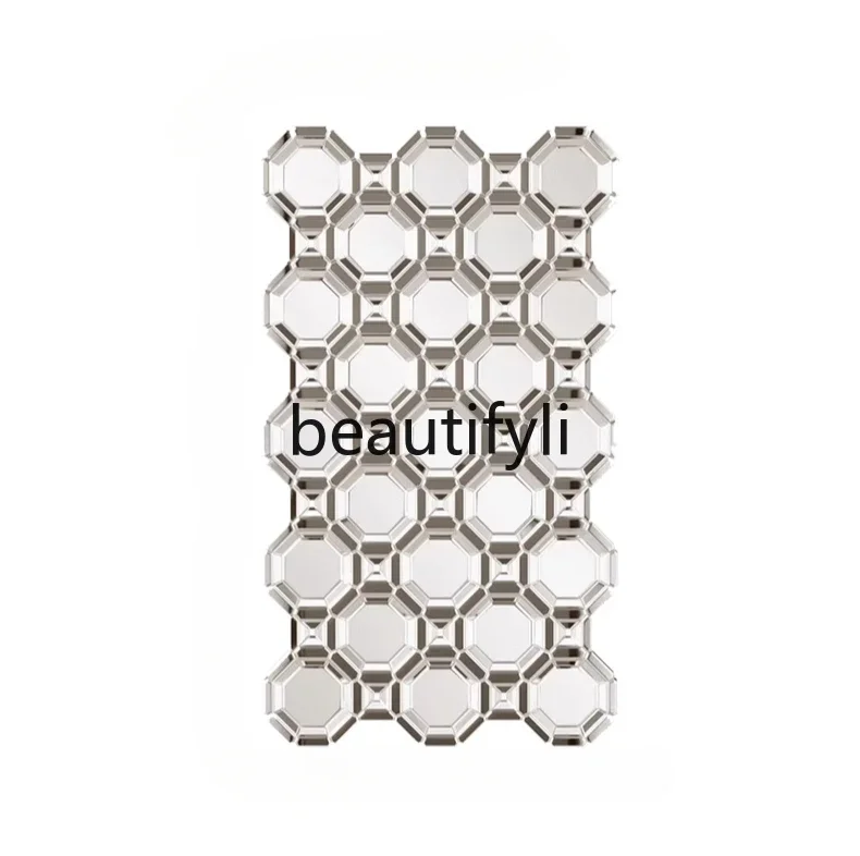 Modern simple splicing square arch magic mirror medium and ancient large decorative mirror metalH