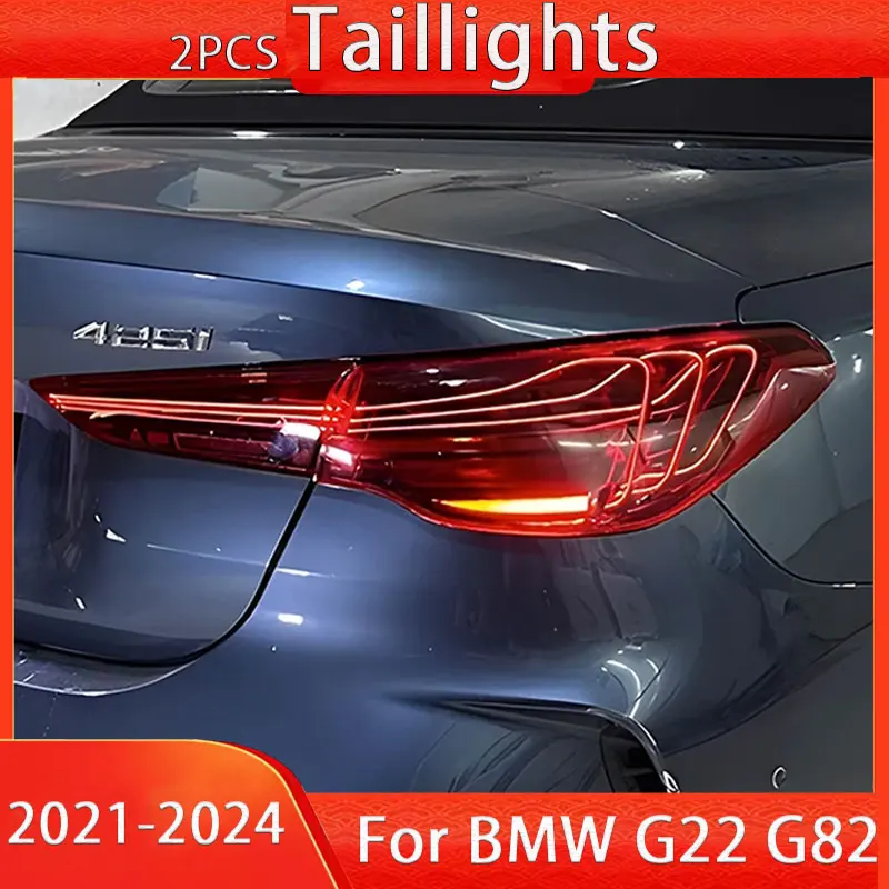 

Автомобильные задние фонари для BMW 4 серии G22 G82 M4 GTS 425i 430i 2020-2024, светодиодные Высококачественные Лазерные Задние фонари, аксессуары в сборе