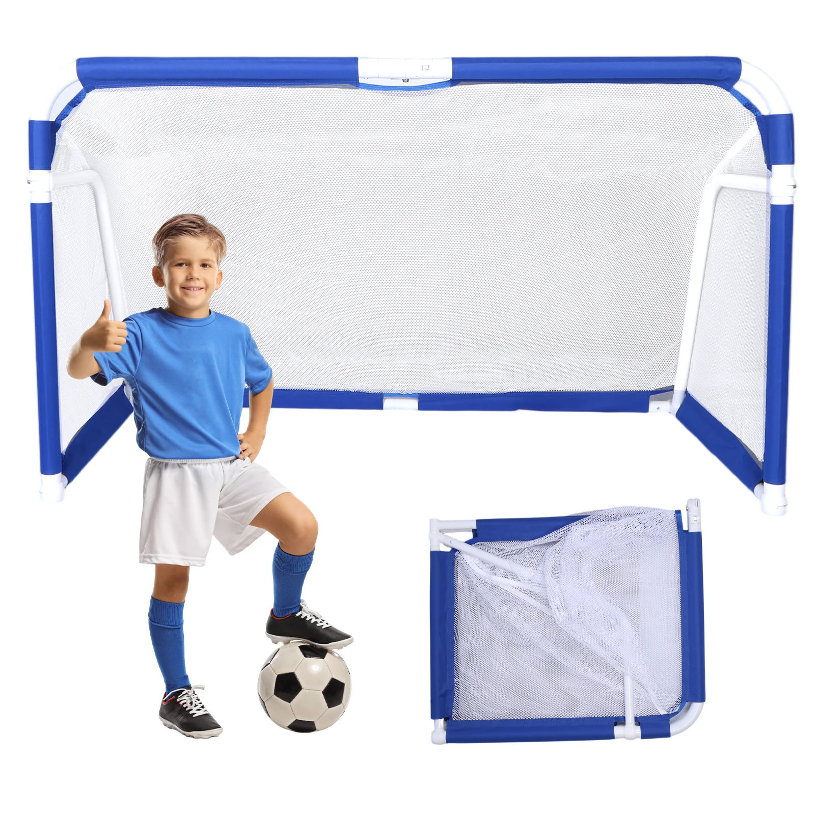 Porta da calcio pieghevole sportiva per porta da calcio per bambini e giovani Allenamento con pallone da calcio all'aperto per allenamento di calcio indoor e outdoor