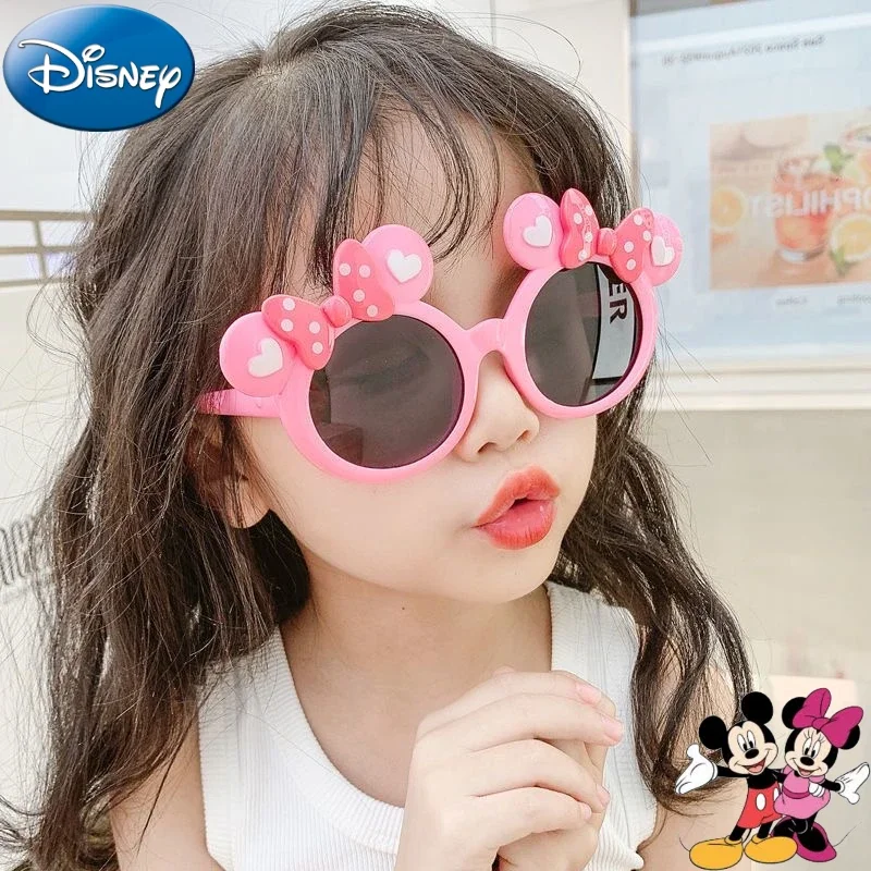 Disney Minnie Mickey Mouse Kids Sunglasses Boy Girls Cosplay Eyeglass Children Cute Sunglasses Anti-UV Glasses Photography Props