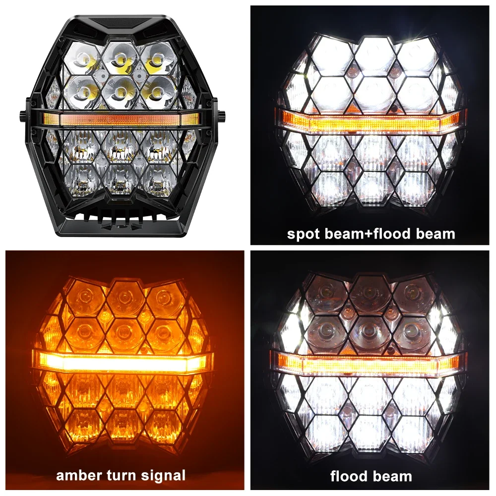 Emark aprovado poderoso 7 polegada 120w led luz de trabalho ip68 h/l feixe ponto amarelo branco atirador nevoeiro lâmpada offroad 7 "lâmpada de trabalho de condução