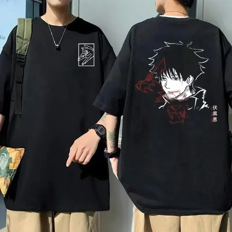 Japanese Anime Printed T-shirt Summer Men Women 100 Cotton Short Sleeve Harajuku Hip Hop Tshirt Y2k Top Oversized Tee Streetwear