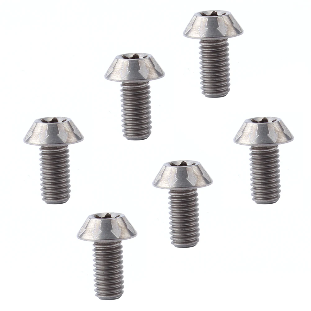 

6 pcs Alloy Disc Rotor Screws Durable Bike Brake Screws For Mountain Road Fixed Gear Disc Rotor Screw Bikes Silver