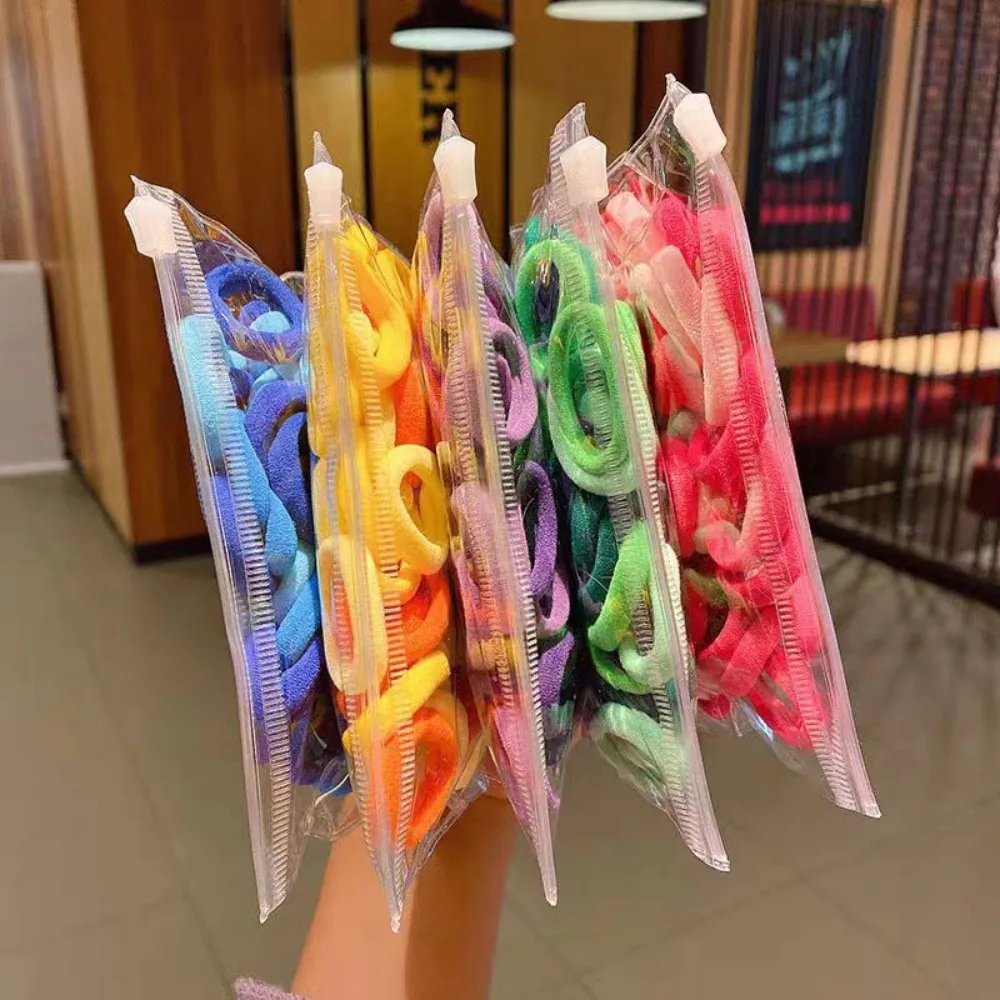 50 قطعة/المجموعة أزياء لون الحلوى الشعر حبل مطاطا Scrunchie الأربطة المطاطية ذيل حصان حامل الفتيات النساء