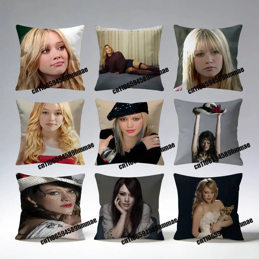 H-Hilary Duff Luck or Something Throw Pillow Case Sham For 45x45cm 35x35cm Square Home Pillowcase Cushion Cover