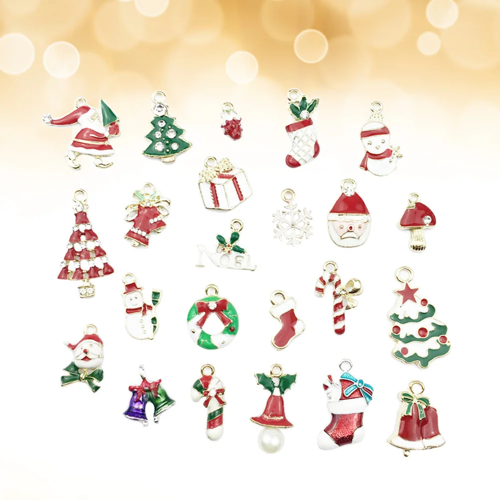

23Pcs Christmas Pendant Decorative DIY Ornaments for Necklace Charms Jewelry Making Xmas Gifts Party Gift Christmas Pendant