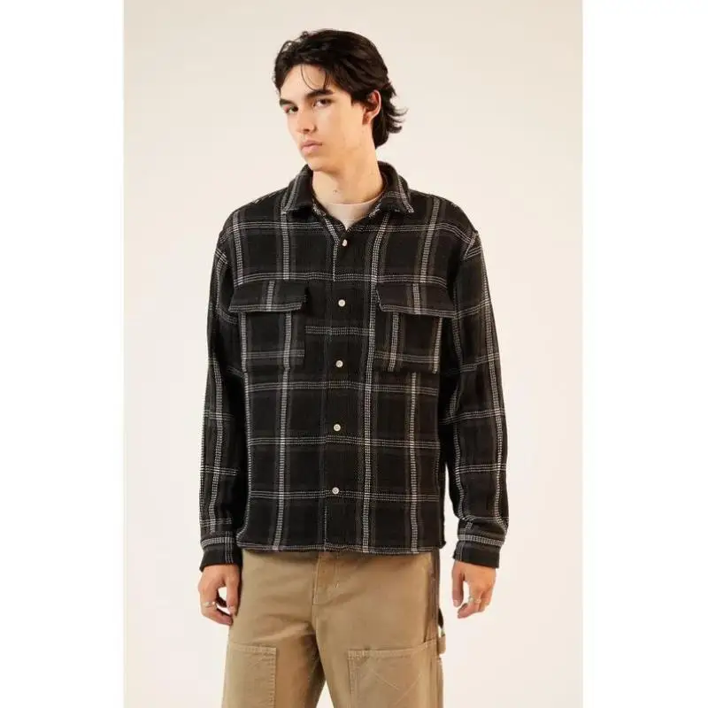 

Мужской повседневный воротник в клетку Bla D с принтом ort Sve Thiened Fce против морщин из искусственной кожи с застежкой на талии