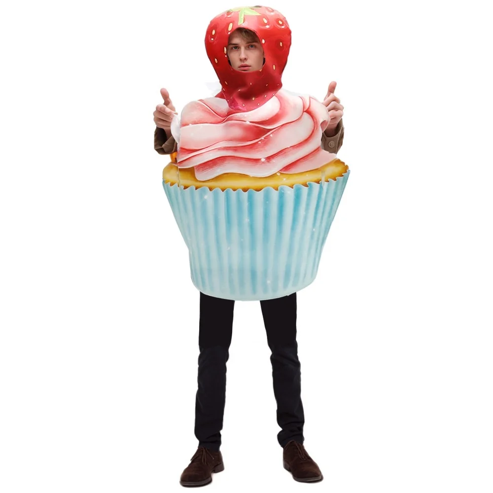 Doughnut Costume Cupcake Cosplay Costume Carnival Head Outfit Food Cake Prop Stage Clothing Dessert Funny Parade Dress Up