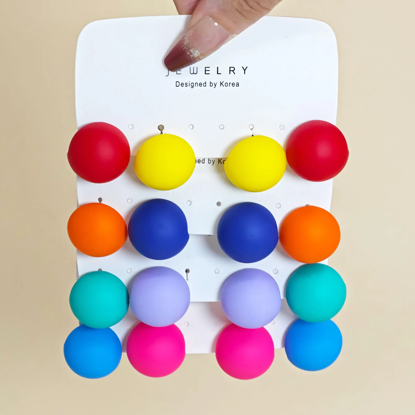 Pendientes de puntos acrílicos coloridos de verano moda minimalista para mujer
