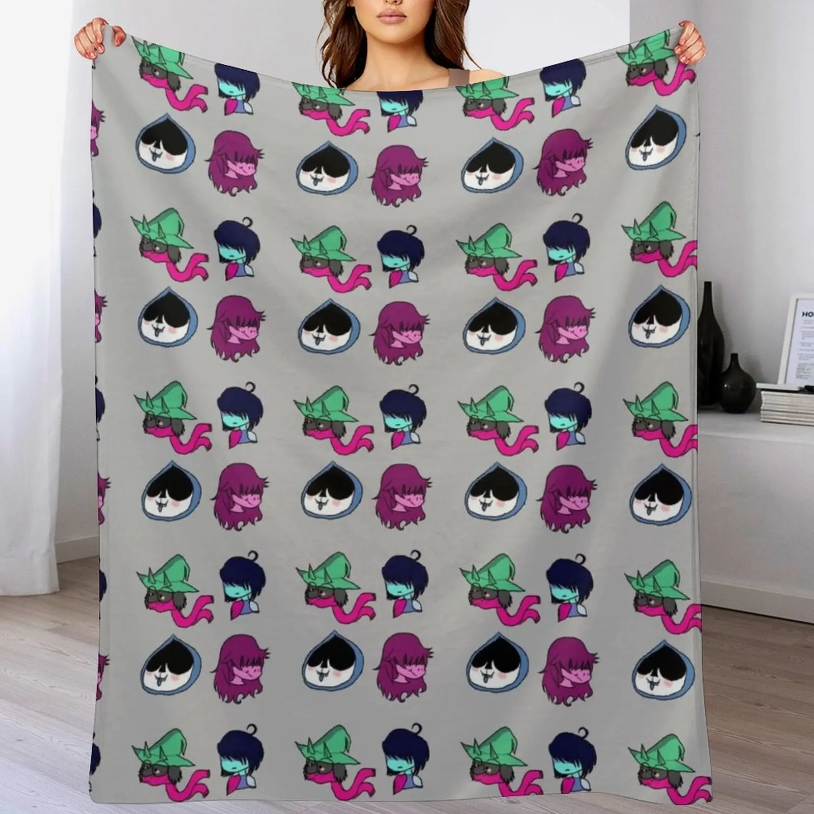 Deltarune Crew Throw Blanket Bed linens warm for winter Blankets