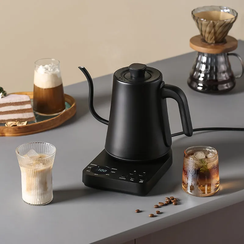 110V/220V Electric Kettle 304 Stainless Steel Temperature Control Boil Kettle Kung Fu Teapot Gooseneck Hand Brew Coffee Pot 1L