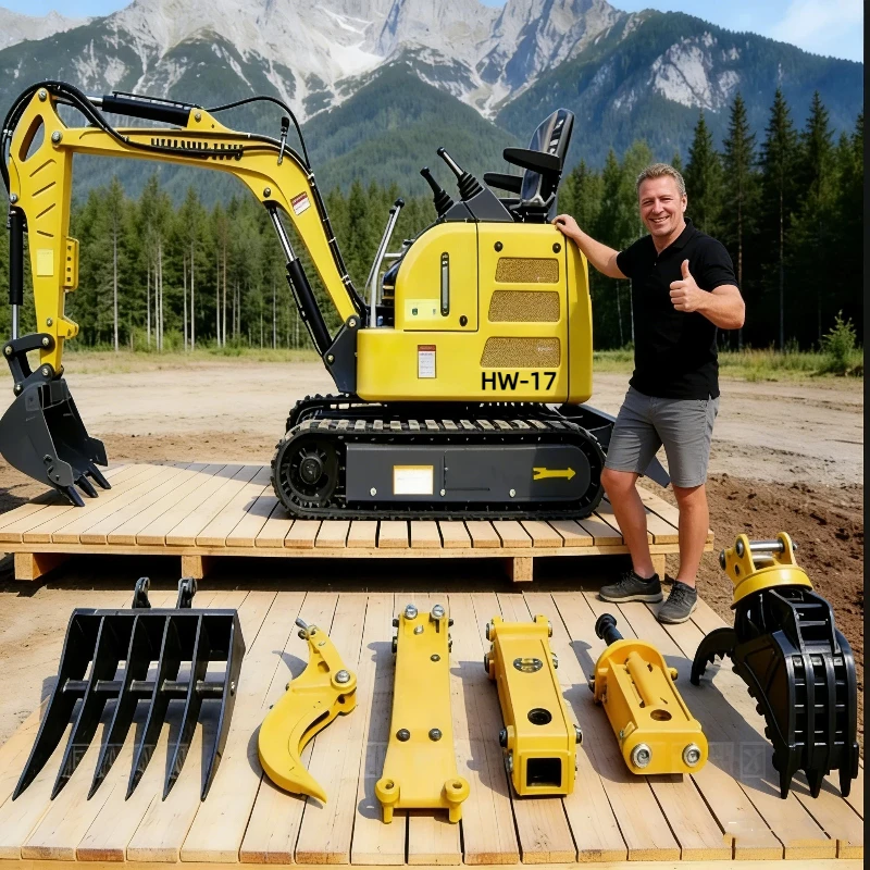 

Hot Sale 1.7 Ton Mini Digger with Multi-functional Attachments EPA Certified | Factory Price Mini Excavator Customizable