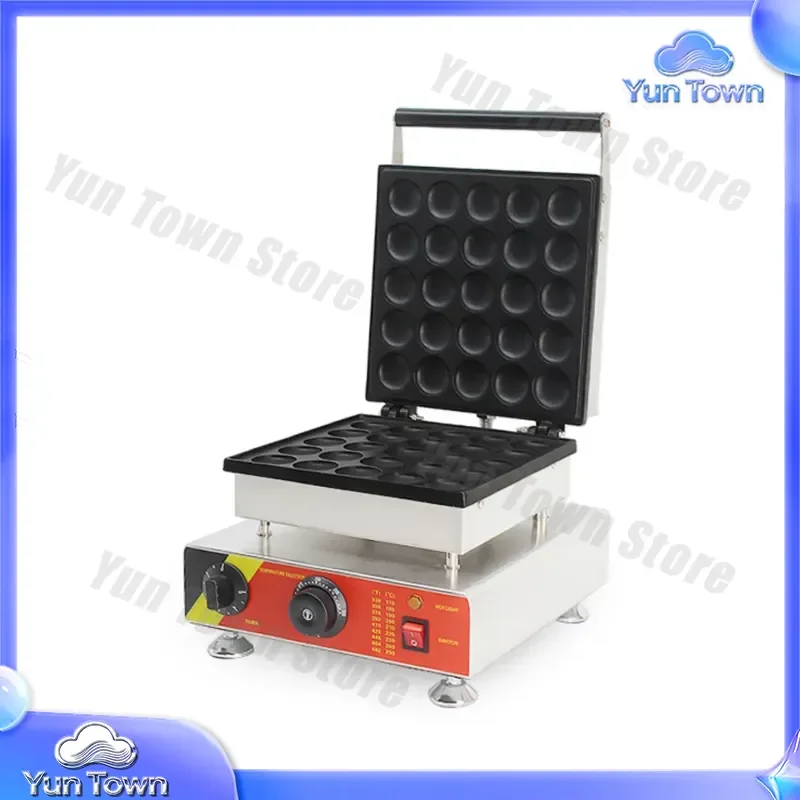 Food Truck Mini Waffle Maker 25 Holes Pancake Machine for Commercial Use Portable Electric Breakfast Maker for Small Kitchen