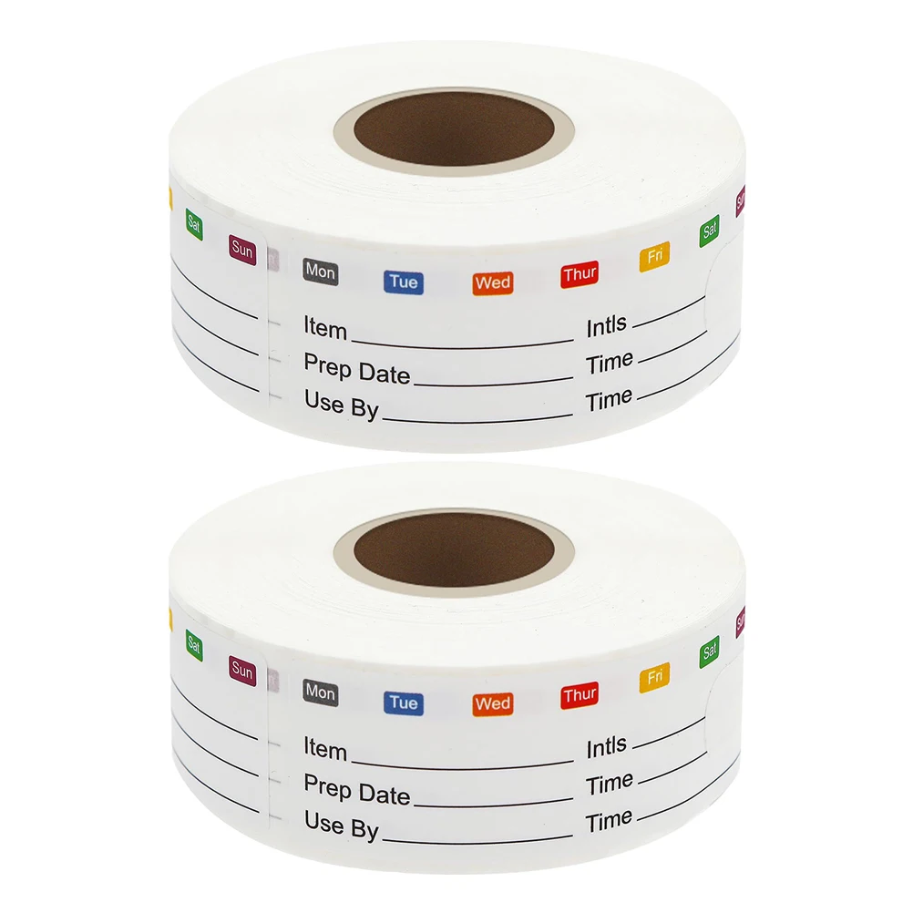 

2 Rolls Food Date Labels Stickers Removable Freezer Kitchen Storage Container Organization Easy Peel Tracking Meal Prep