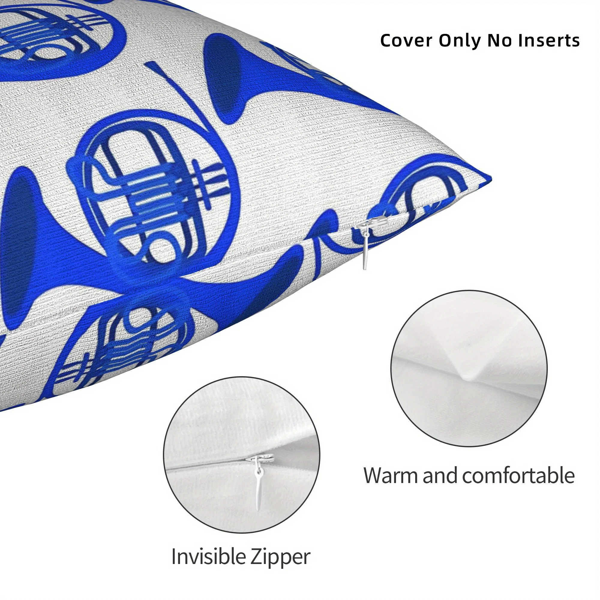 1pc Blue French Horn Pillow Co - Musical Instrument French recension och pris