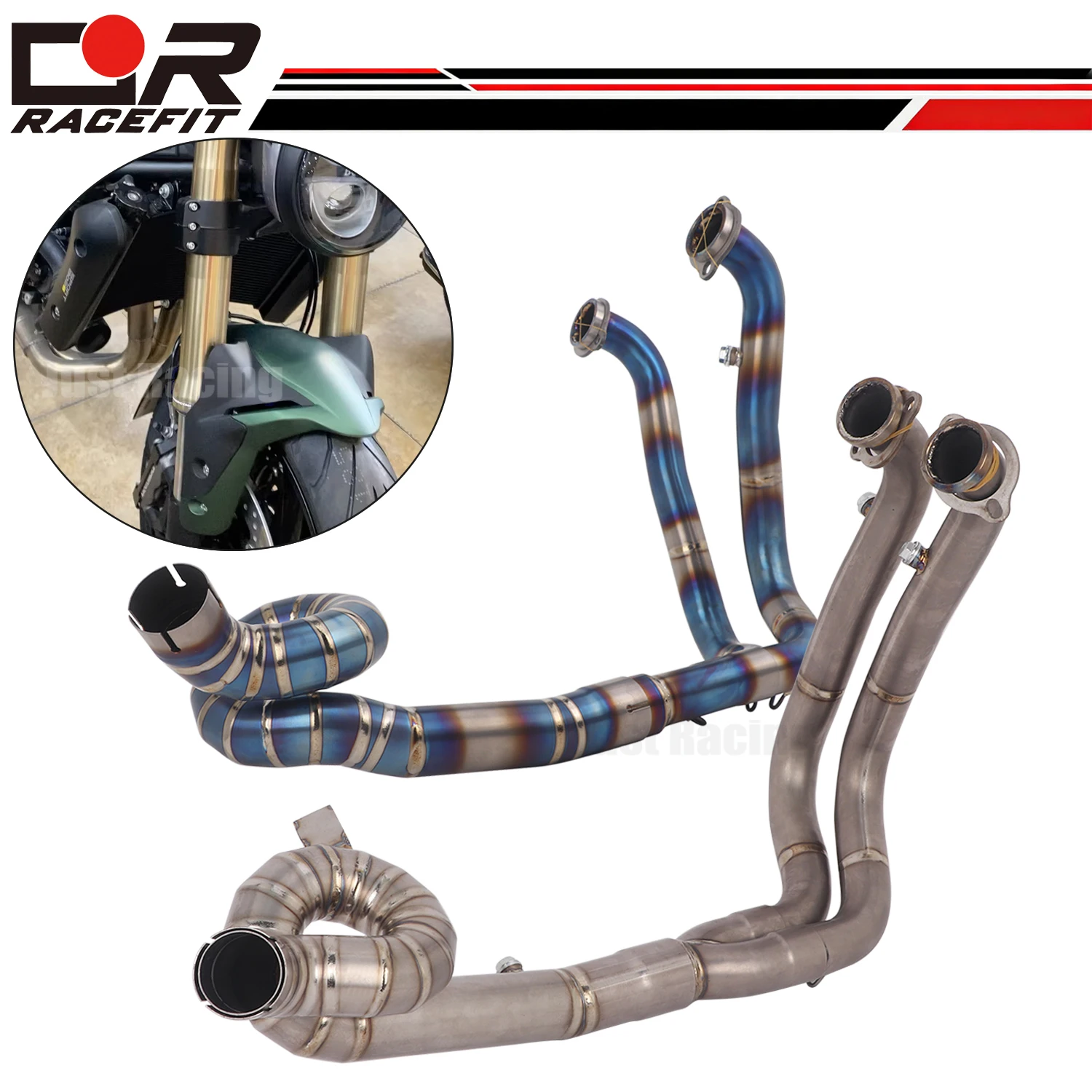 Titanium alloy For Benelli 902 S  902S Motorcycle Exhaust System Ftont Link Header Pipe Slip on