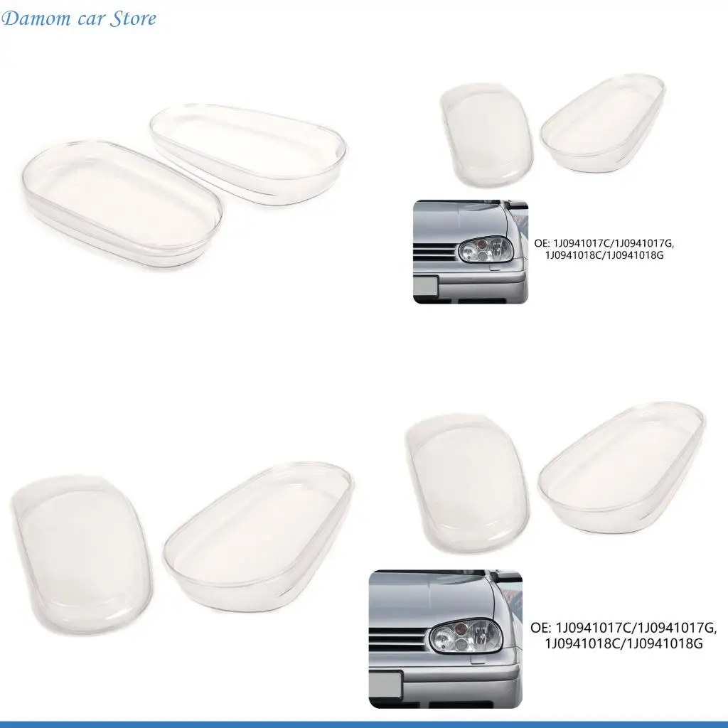 

A2UC 1J0941017G 1J0941018C 1 Pair Plastic Headlight Lenses Replacement Headlamp Cover Shell 1J0941017C Automotive Accessories