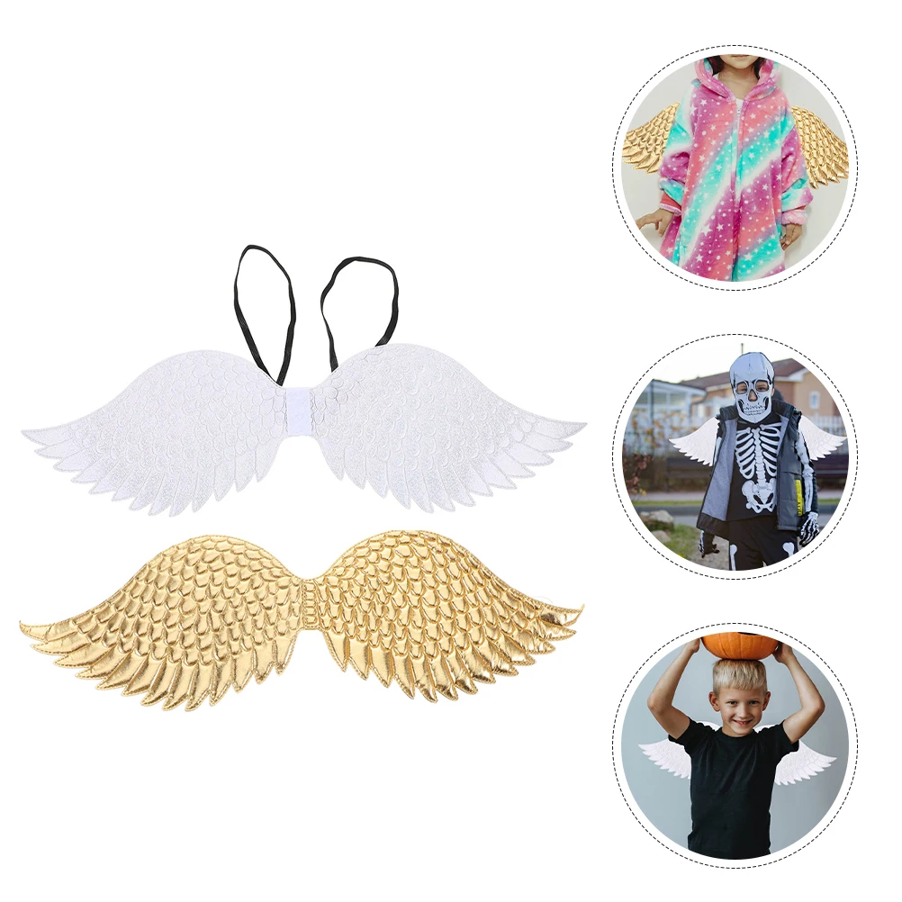 

2pcs Costume For Kids Lightweight Fabric Wings Easy Wear Straps Party Photo Props Toddler Girls Valentine'S Day