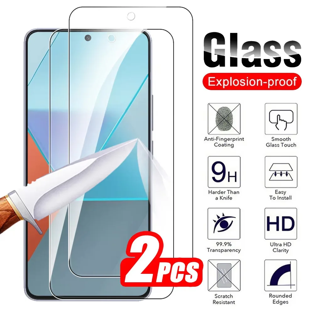 2-1Pcs Tempered Glass Screen Protector For Xiaomi Poco X7 X8 Pro Max F8 Pro Ultra F7 F6 X6 X5 X3 M7 M6 Plus 5G M5S C75 C85 C65