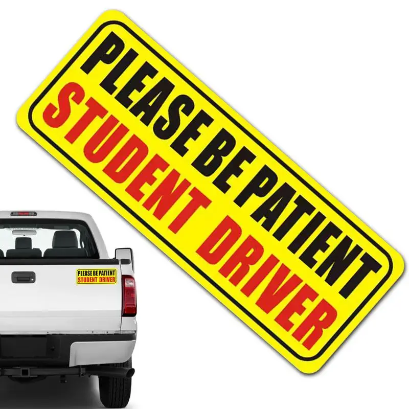 Student Driver Magnet Stickers for Car Please Be Patient Student Driver Decal 9x4Inches Removable New Drivers Reflective Sticker