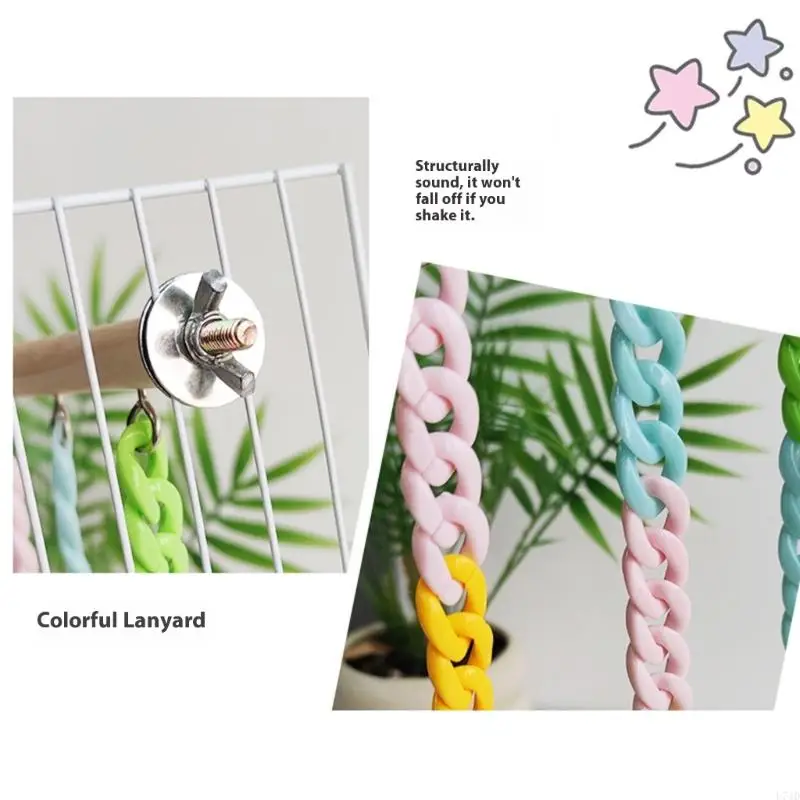 L74D Small Animal Chew Resistant Climbing Toy Hanging Swing Cage Decors Accessories