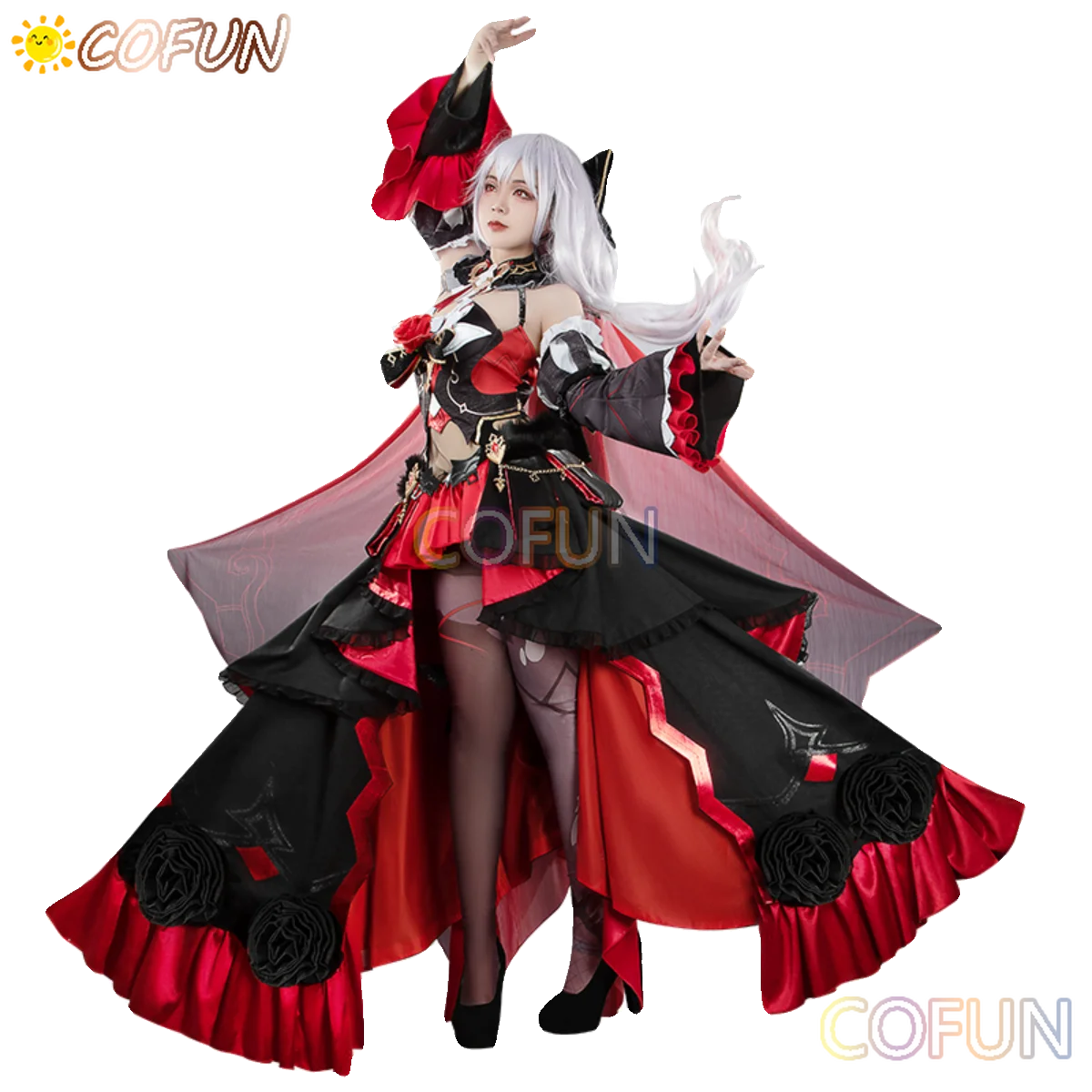 

COFUN [Customized] Game Honkai:Star Rail 3 Theresa Cosplay Costume Halloween Outfits Women Gorgeous Dress Red And Black