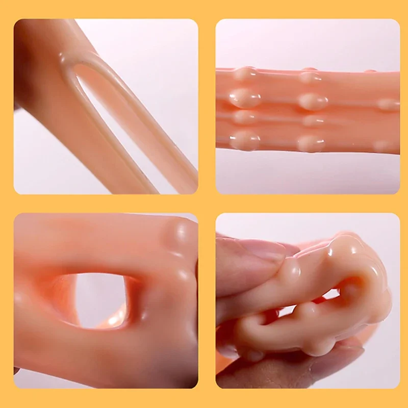 Cock Ring Penis Sleeve Cover Extension Enlargement Granule Clitoris G-spot Stimulate Delay Ejaculation Extender Sex Toy Male Men