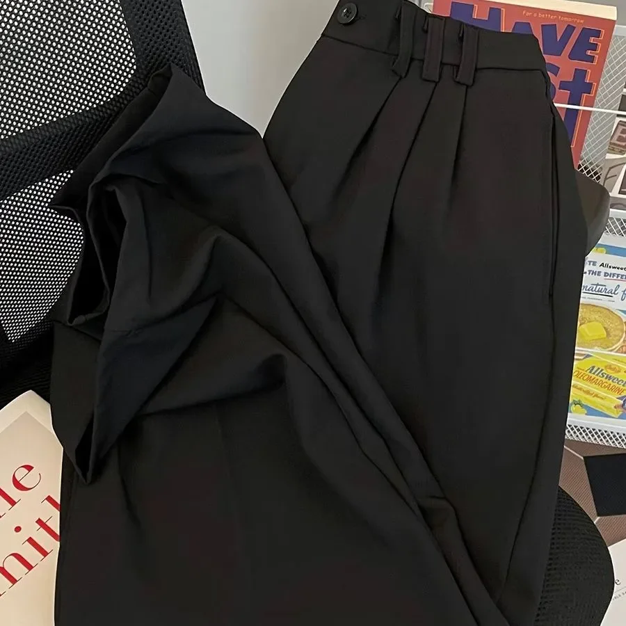 Summer Thin Elastic Waist Men's Clothing Retro Suit Pants Trendy Drape Casual Pants