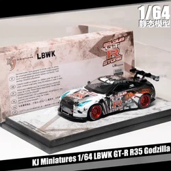 1:64 GT-R R35 Godzilla Belgium , alloy die cast static miniature car fashion play model, adult advanced collection display.