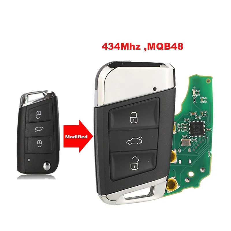

jingyuqin Modified MQB48 Remote Car Key Control 434MHZ For VW Volkswagen Passat Variant Magotan B8 Superb Skoda A7 2015-2020