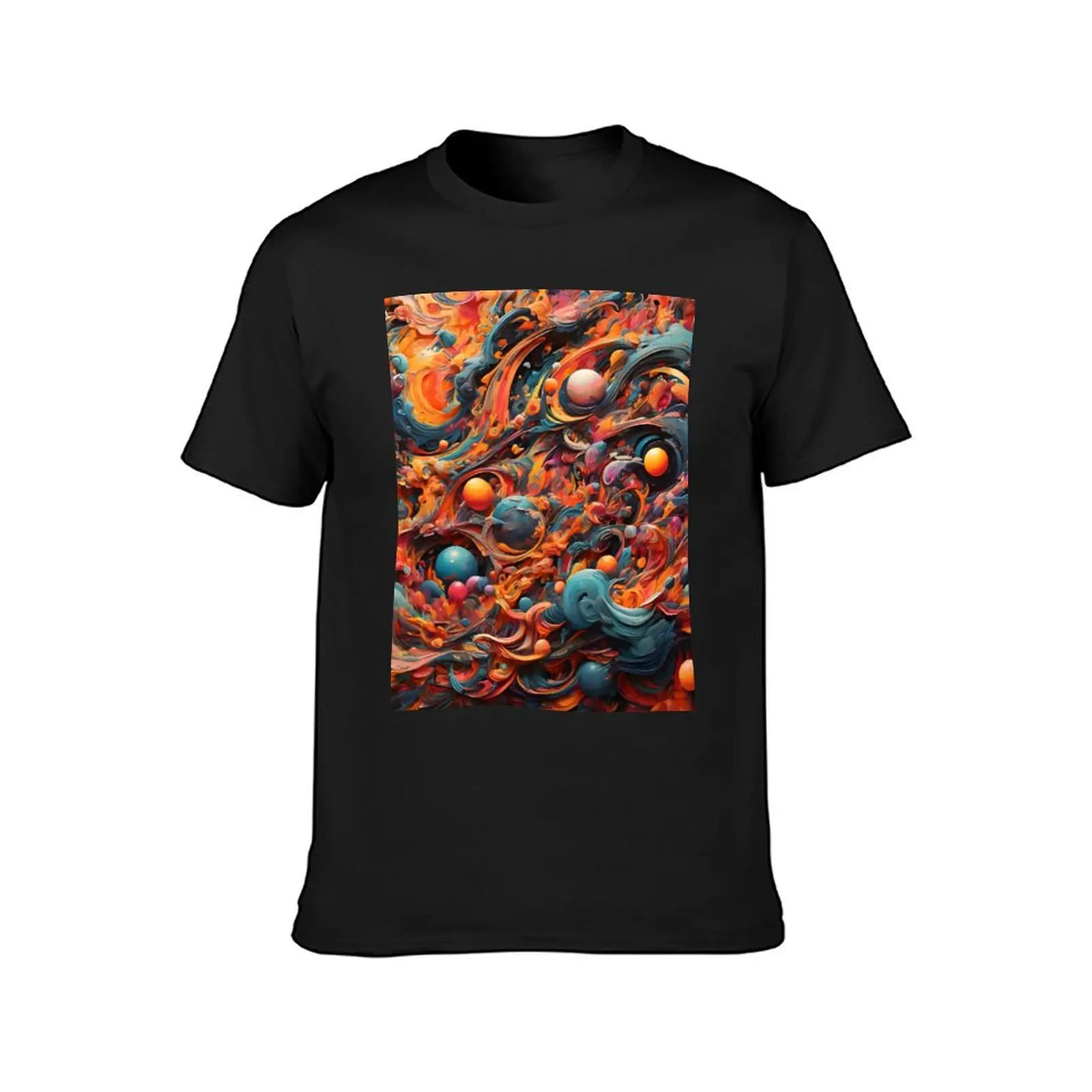 Celestial Fusion Abstract Masterpiece T-Shirt funnys Aesthetic clothing summer clothes hippie clothes mens champion t shirts