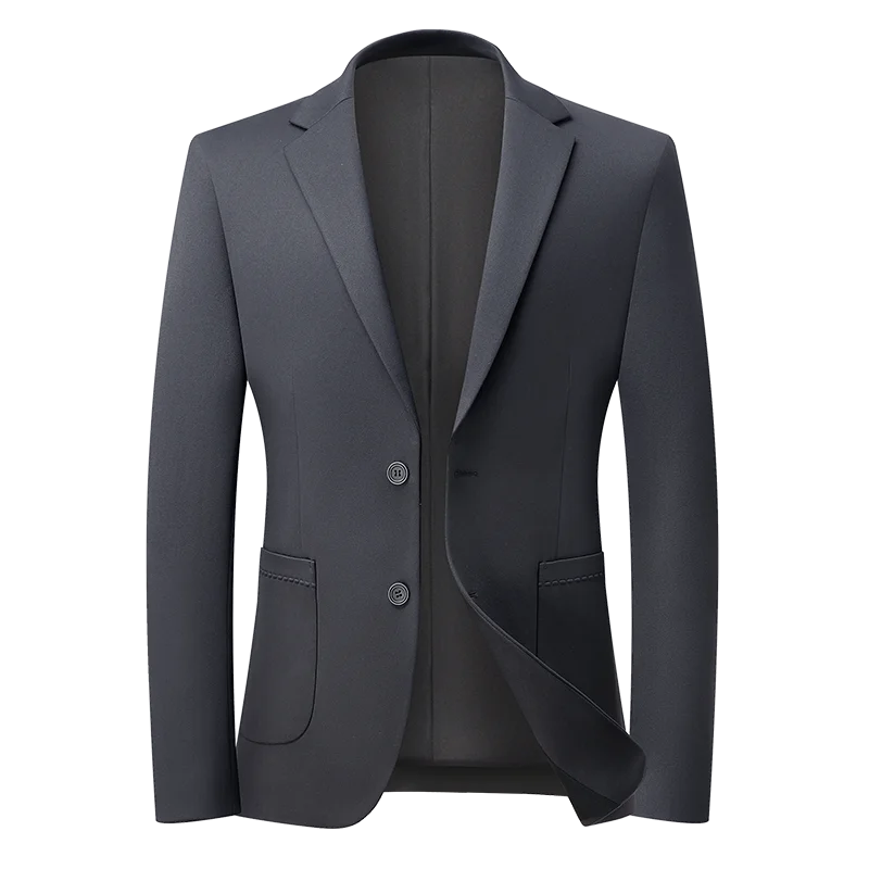 

Gentlemen Style Light Luxury Suit Wrinkle-Resistant Fluid Drape Tailored Structure Blazer Gray Coffee Jacket Notch Lapel Attire