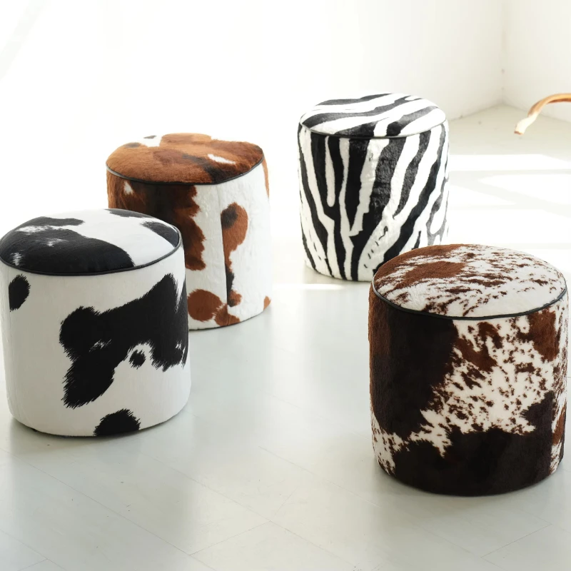 Wooden animal pattern simple modern design small stool living room sofa stool