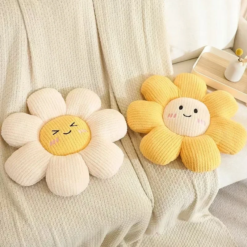 Almohada de felpa de flores coloridas de 45CM, cojín de pétalos de plantas, juguetes de peluche para niñas, regalo de decoración del hogar para bebés