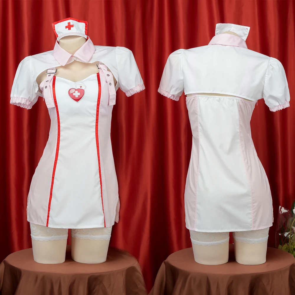 AniLV New Sweet Nurse Series Uniform Temperament Lingerie Women Transparent Hollow Leather Dress Pajamas Outfit Costumes