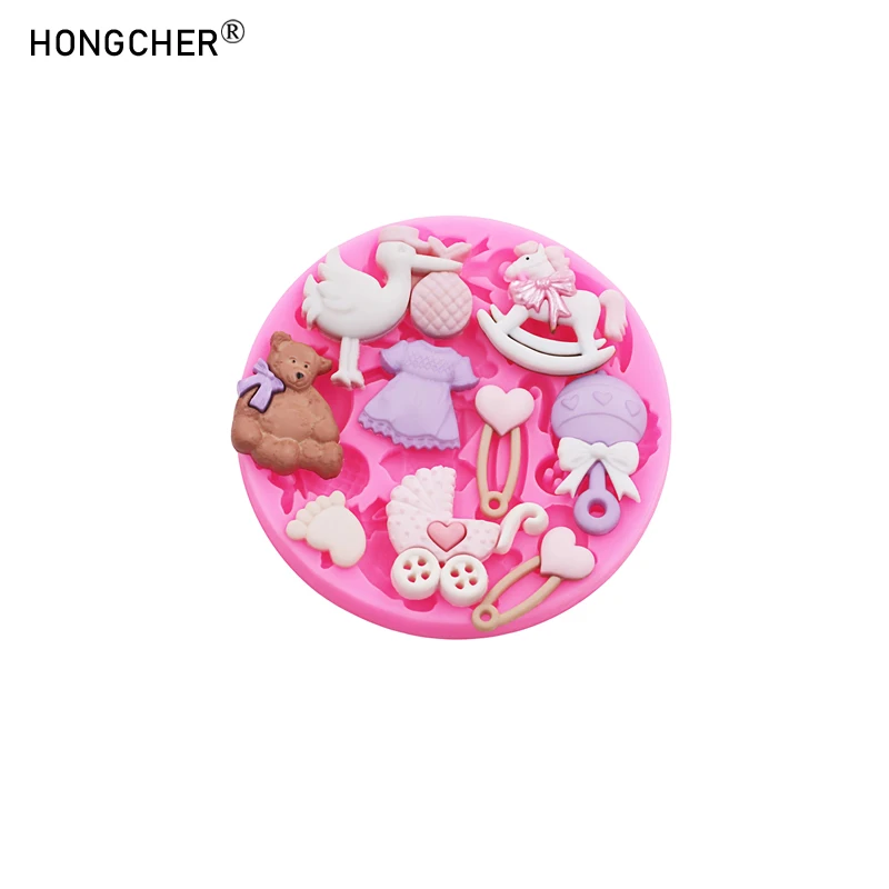 Pram Little Feet Princess Dress Mini DIY Resin Jewellery Accessories Drip Moulds Chocolate Cake Biscuit Baking Silicone Moulds