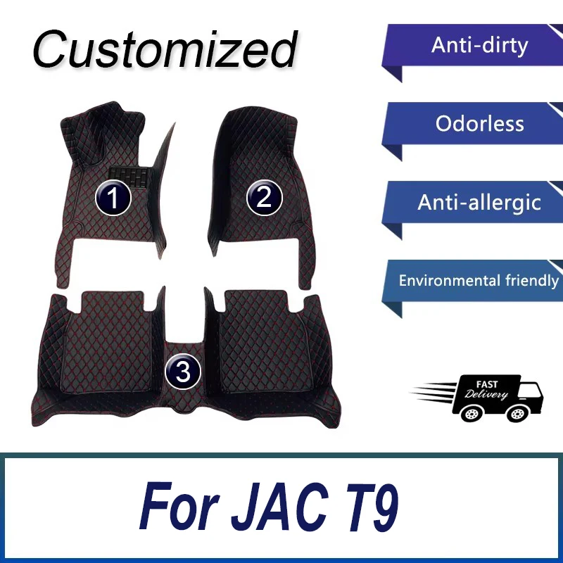 

Автомобильные коврики для JAC T9 2021 2022 2023 2024 2025 на заказ, автомобильные подушечки для ног, автомобильный ковер, аксессуары для интерьера