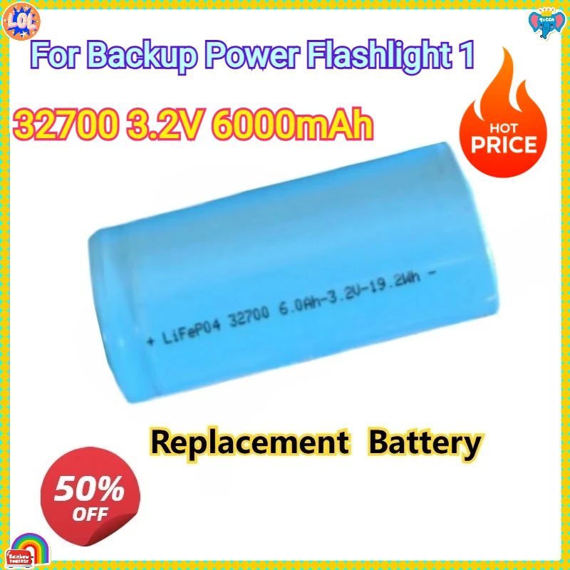 

For Backup Power Flashlight 1 32700 3.2V 6000mAh LiFePO4 Rechargeable Batter Large Capacity